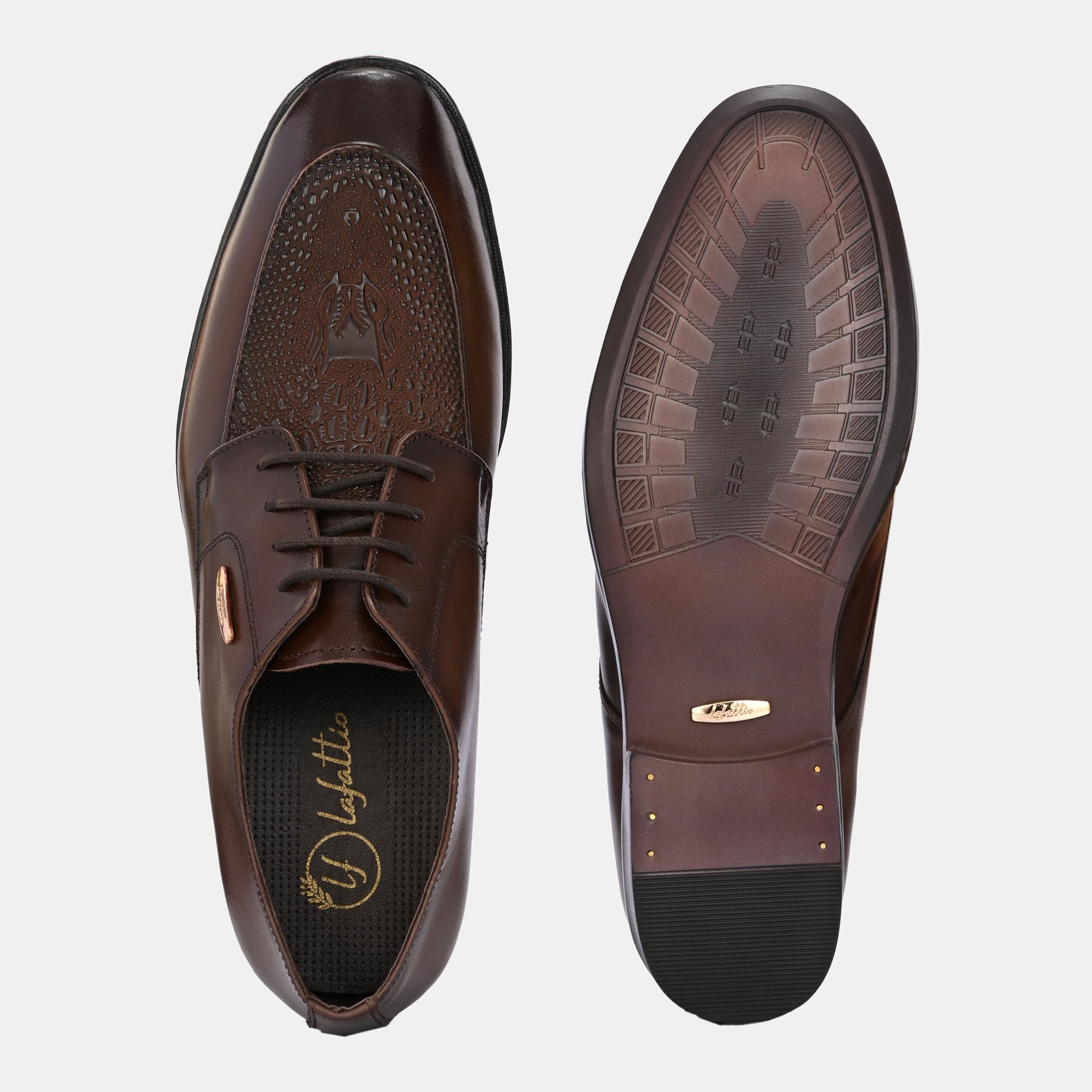 Hand Engraved Lace-Up Shoes by Lafattio
