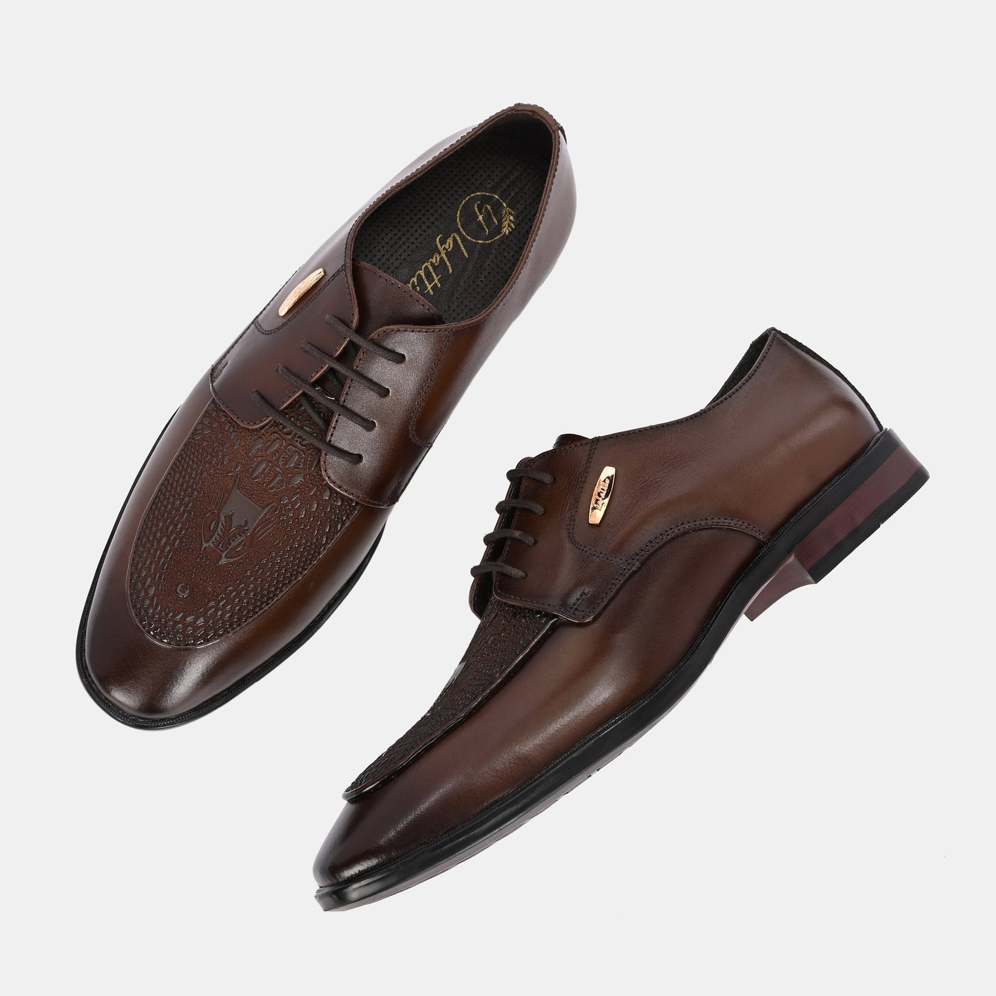Hand Engraved Lace-Up Shoes by Lafattio