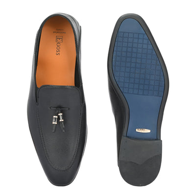Egoss Gold Tassel Loafers for Men