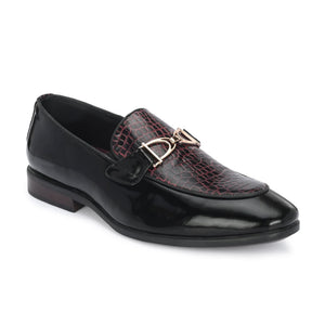 Egoss Platinum Buckled Loafers For Men
