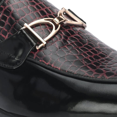 Egoss Platinum Buckled Loafers For Men
