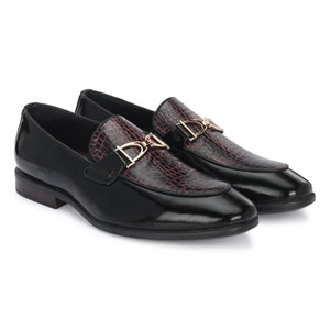 Egoss Platinum Buckled Loafers For Men