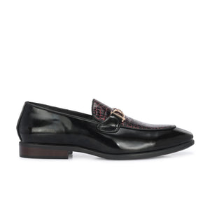 Egoss Platinum Buckled Loafers For Men