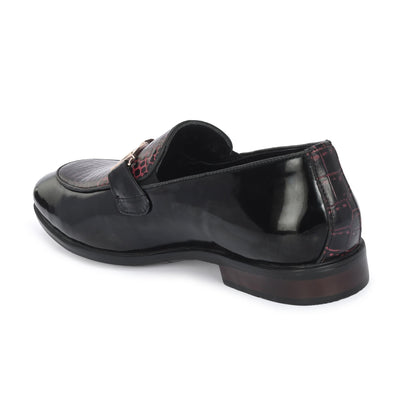 Egoss Platinum Buckled Loafers For Men