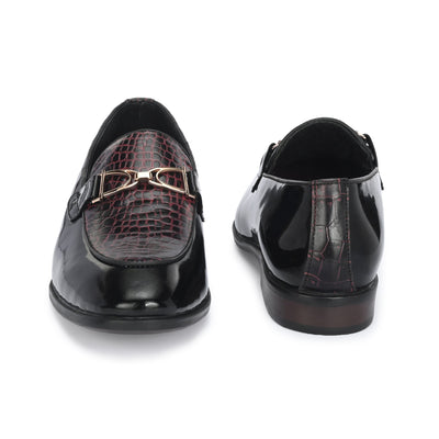 Egoss Platinum Buckled Loafers For Men