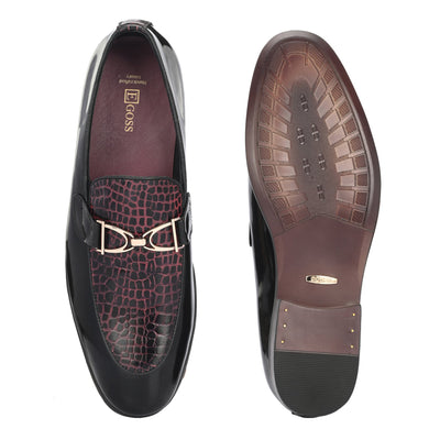 Egoss Platinum Buckled Loafers For Men