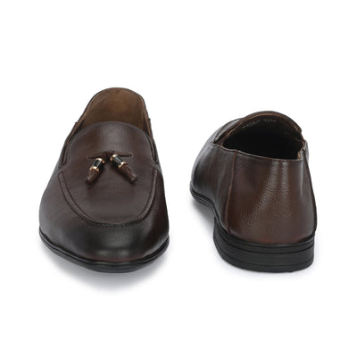Egoss Gold Tassel Loafers for Men