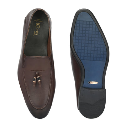 Egoss Gold Tassel Loafers for Men