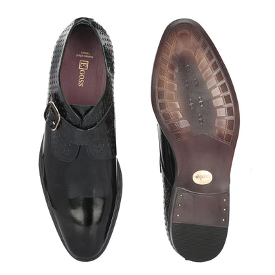 Egoss Platinum Buckled Shoes For Men