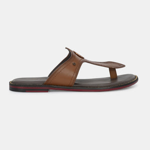 Tan Buckled Slippers by Lafattio