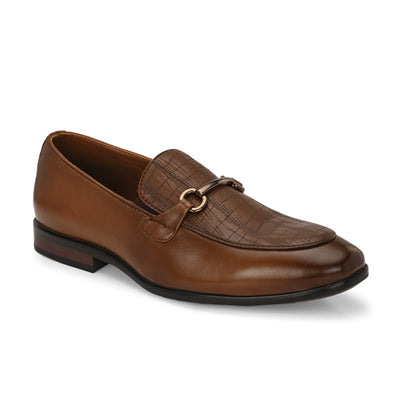 Egoss Platinum Printed Loafers For Men