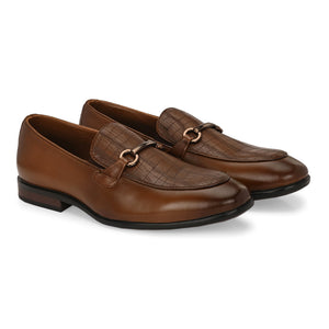 Egoss Platinum Printed Loafers For Men