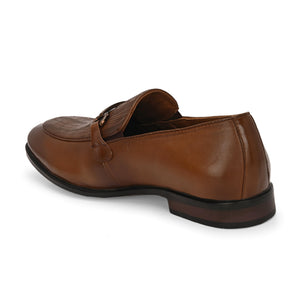 Egoss Platinum Printed Loafers For Men