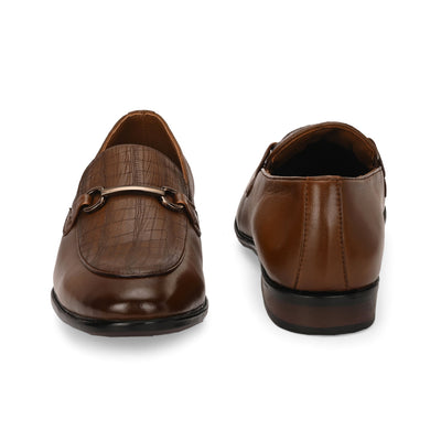 Egoss Platinum Printed Loafers For Men