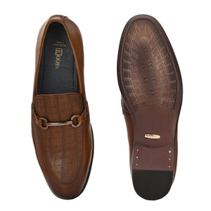 Egoss Platinum Printed Loafers For Men