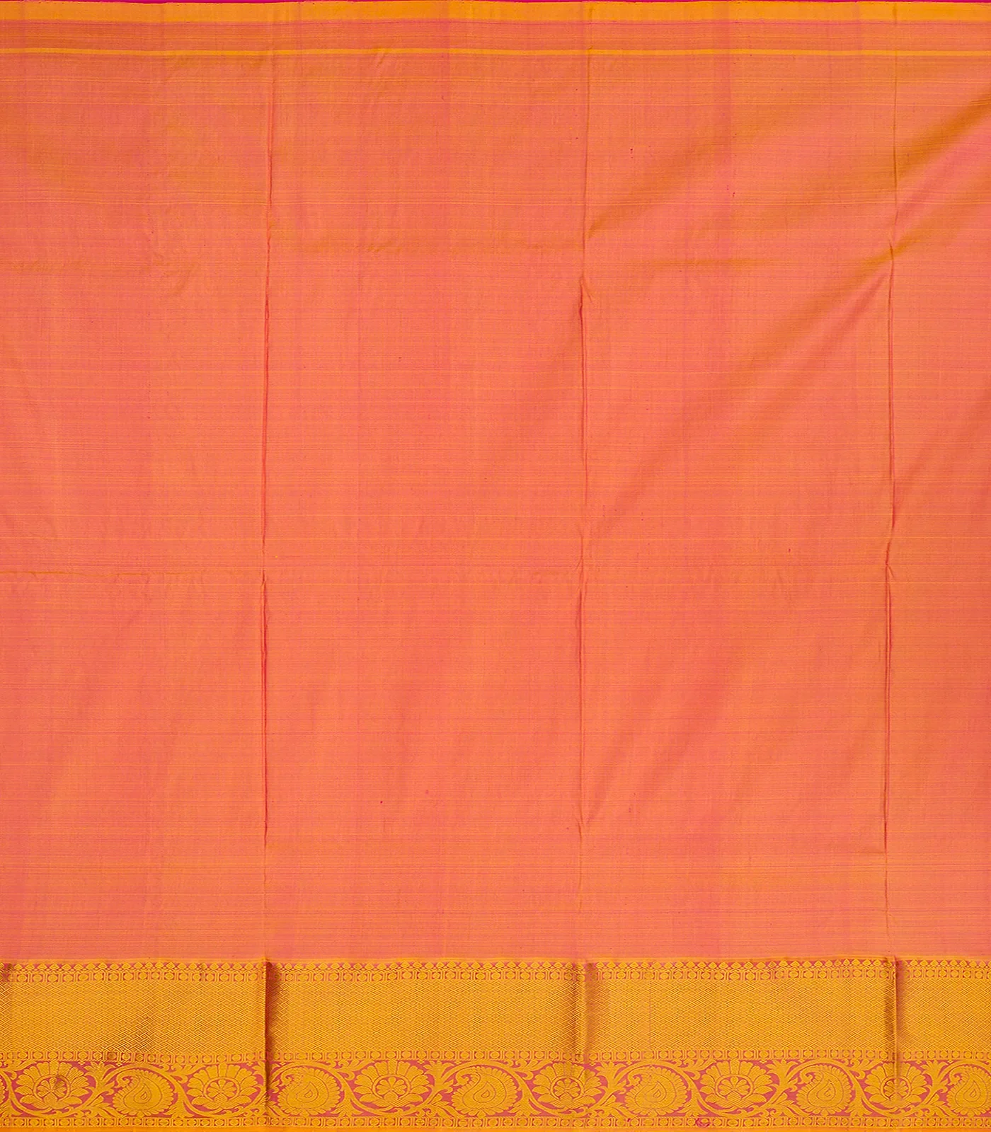Pink Handloom Silk Pavadai Material With Mango Motifs-Pink