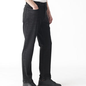 Rare Rabbit Men's Polin Black Dark Wash Mid-Rise Slim Fit Jeans