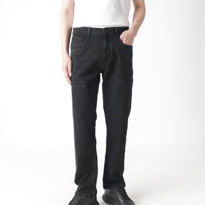 Rare Rabbit Men's Polin Black Dark Wash Mid-Rise Slim Fit Jeans