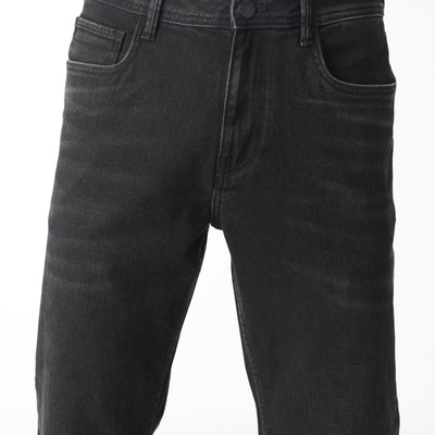 Rare Rabbit Men's Polin Black Dark Wash Mid-Rise Slim Fit Jeans