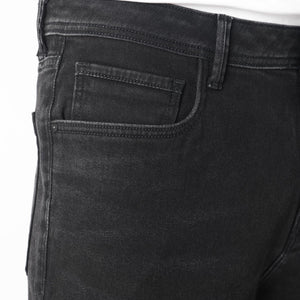 Rare Rabbit Men's Polin Black Dark Wash Mid-Rise Slim Fit Jeans