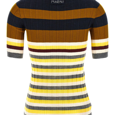 Marni Ribbed Wool Polo Shirt