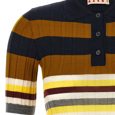 Marni Ribbed Wool Polo Shirt