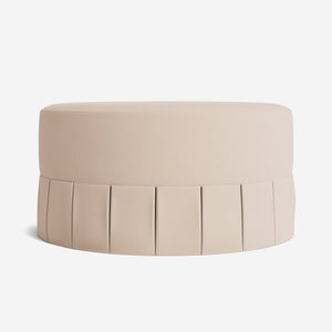 Portola Pleated Round Ottoman