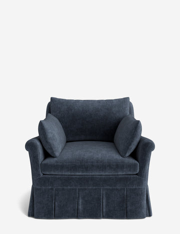 Indigo Performance Striated Velvet