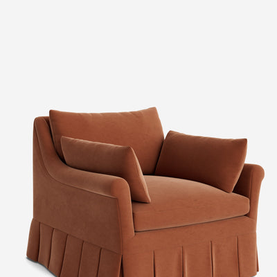 Portola Rolled Arm Luxe Depth Pleated Chair
