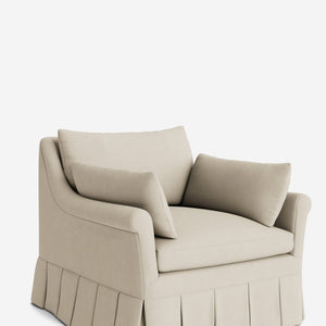 Portola Rolled Arm Luxe Depth Pleated Chair