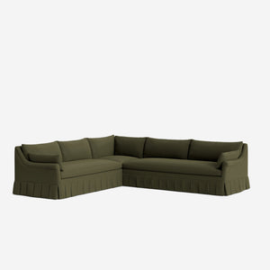 Portola Rolled Arm Luxe Depth Pleated Corner Sectional Sofa