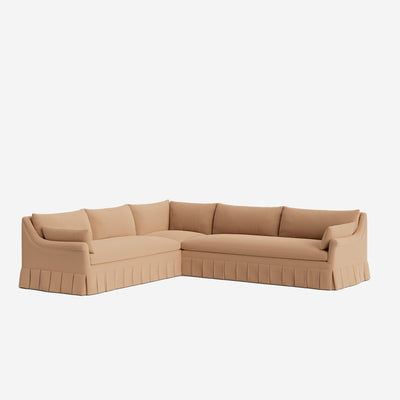 Portola Rolled Arm Luxe Depth Pleated Corner Sectional Sofa