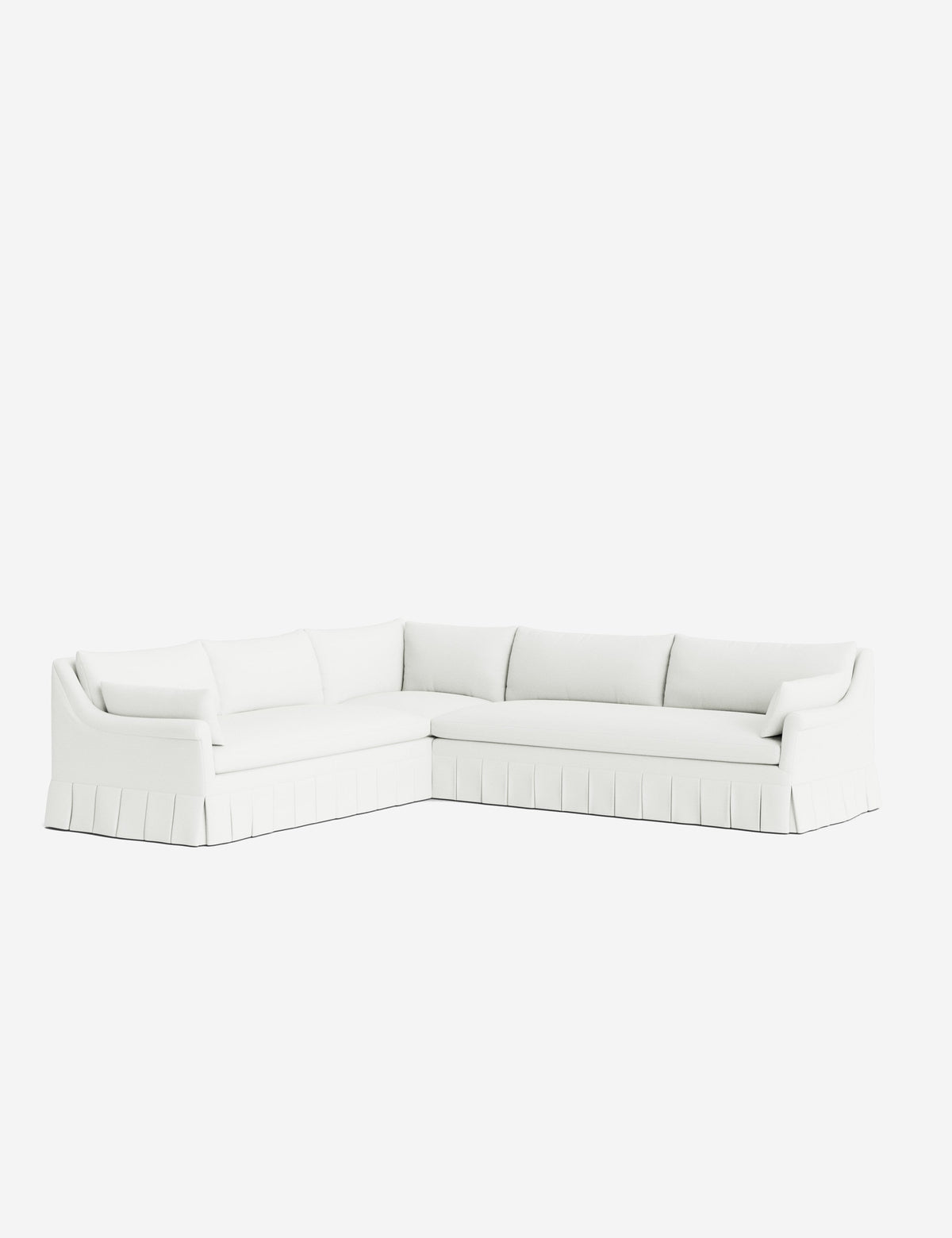 Portola Rolled Arm Luxe Depth Pleated Corner Sectional Sofa