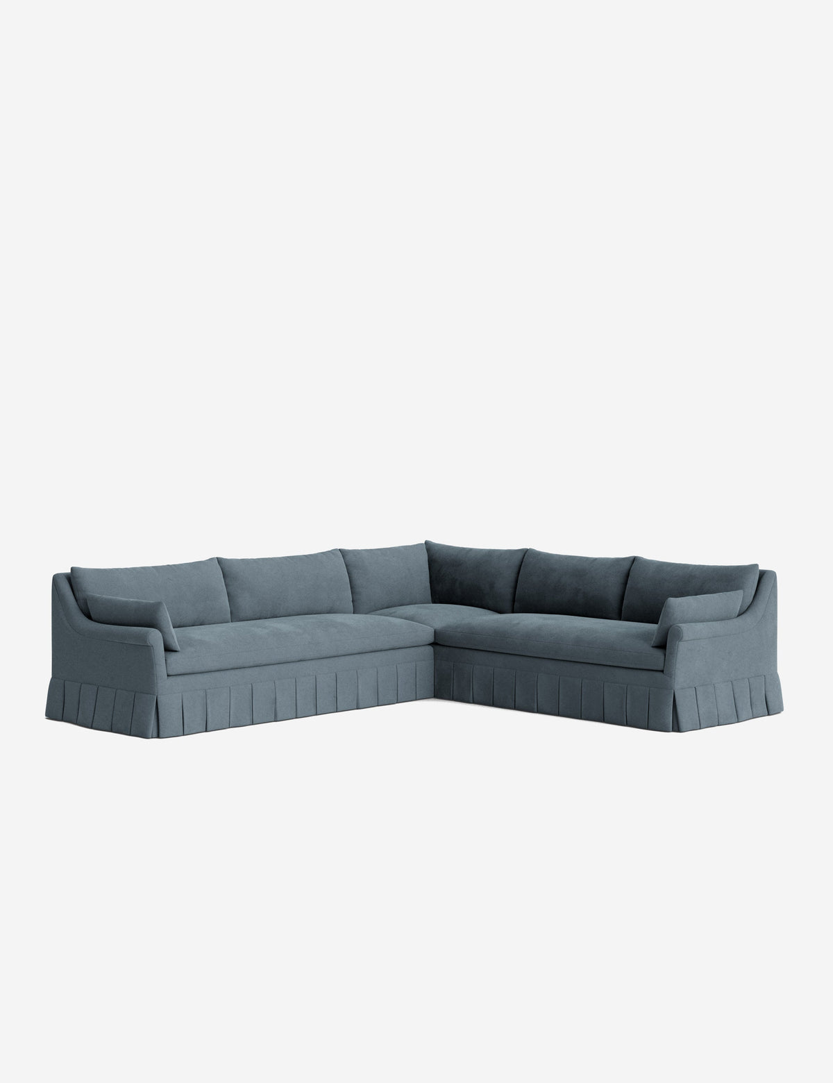 Portola Rolled Arm Luxe Depth Pleated Corner Sectional Sofa