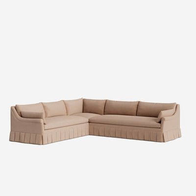 Portola Rolled Arm Luxe Depth Pleated Corner Sectional Sofa