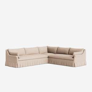 Portola Rolled Arm Luxe Depth Pleated Corner Sectional Sofa
