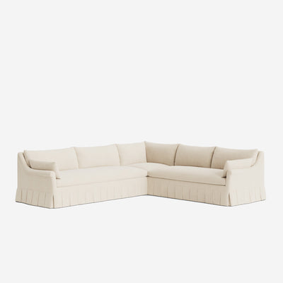 Portola Rolled Arm Luxe Depth Pleated Corner Sectional Sofa