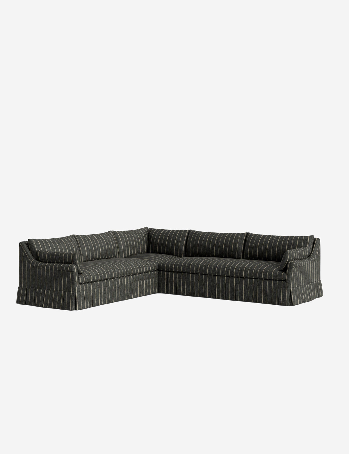 Portola Rolled Arm Luxe Depth Pleated Corner Sectional Sofa