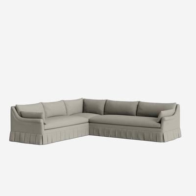 Portola Rolled Arm Luxe Depth Pleated Corner Sectional Sofa