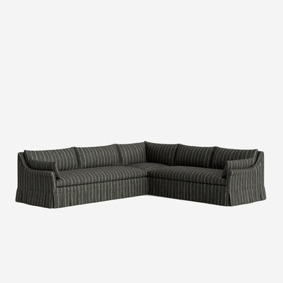 Portola Rolled Arm Luxe Depth Pleated Corner Sectional Sofa