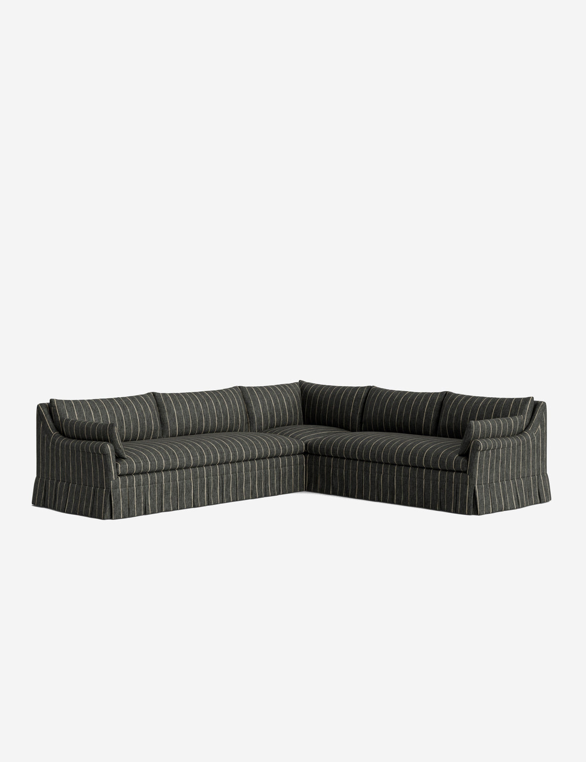 Portola Rolled Arm Luxe Depth Pleated Corner Sectional Sofa