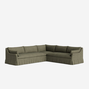 Portola Rolled Arm Luxe Depth Pleated Corner Sectional Sofa