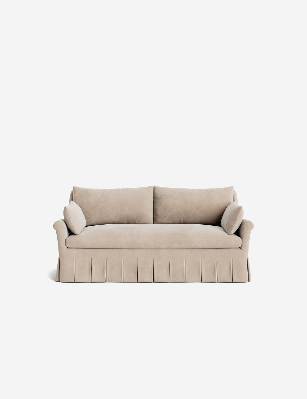 Portola Rolled Arm Luxe Depth Pleated Sofa
