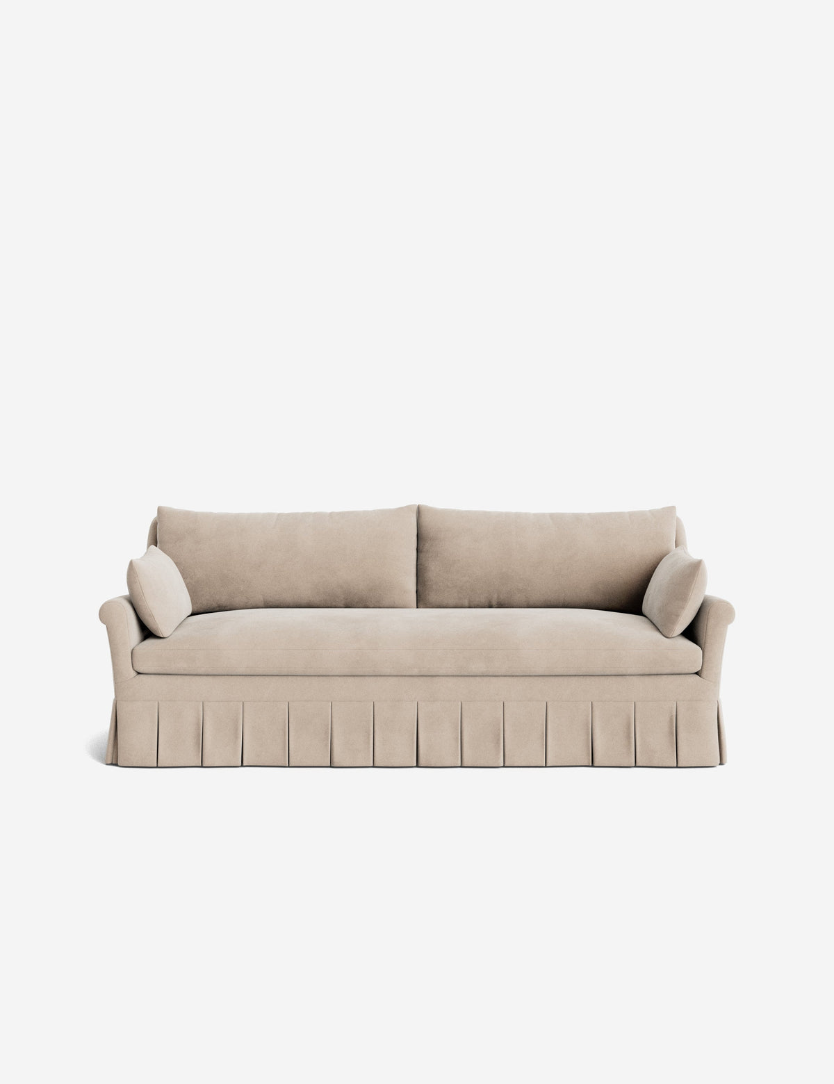 Portola Rolled Arm Luxe Depth Pleated Sofa