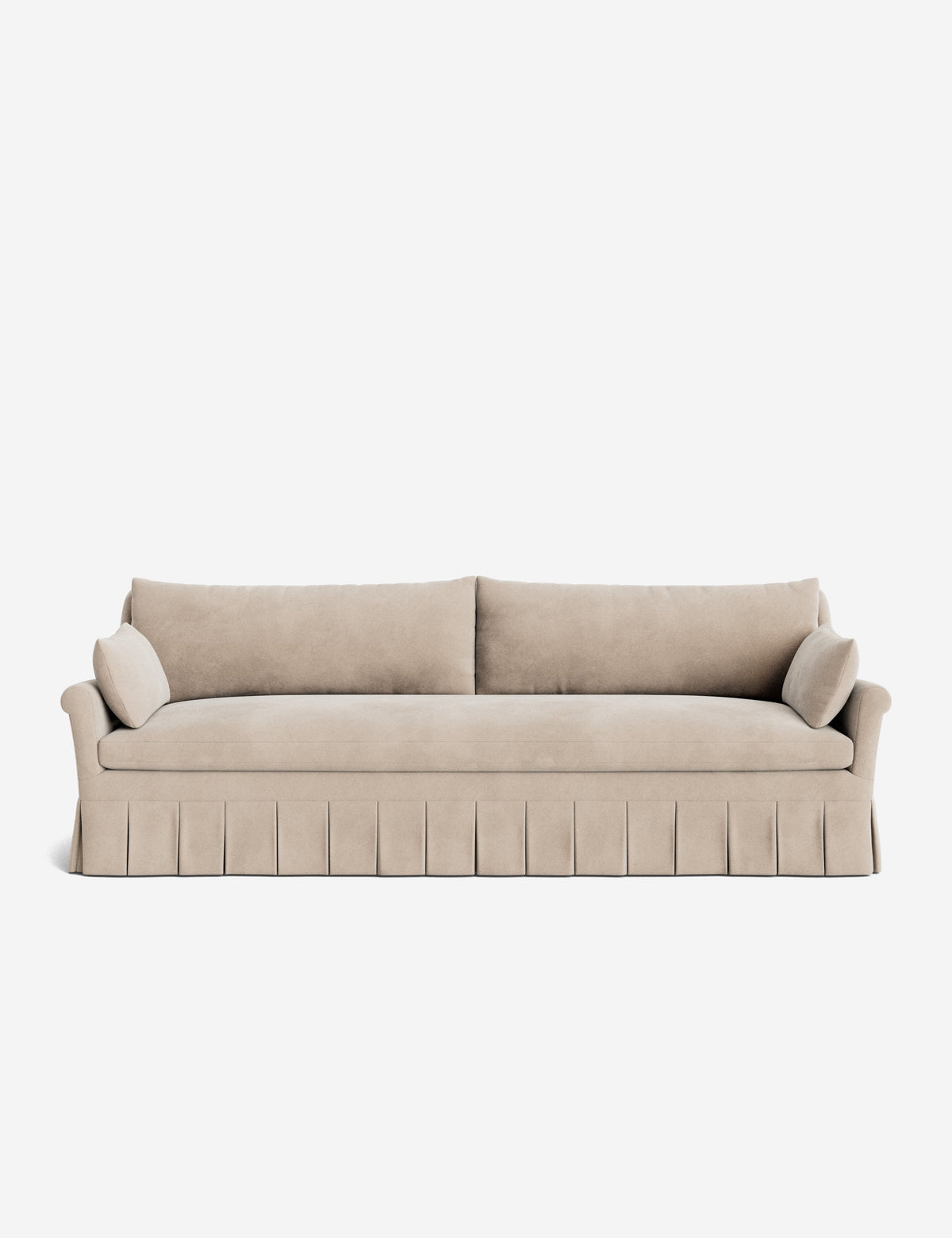Portola Rolled Arm Luxe Depth Pleated Sofa