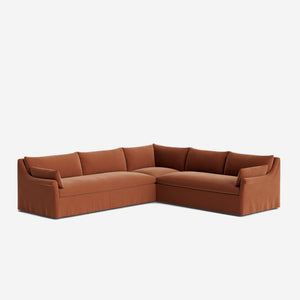 Portola Rolled Arm Luxe Depth Slipcover Corner Sectional Sofa
