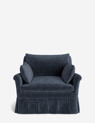 Indigo Performance Striated Velvet