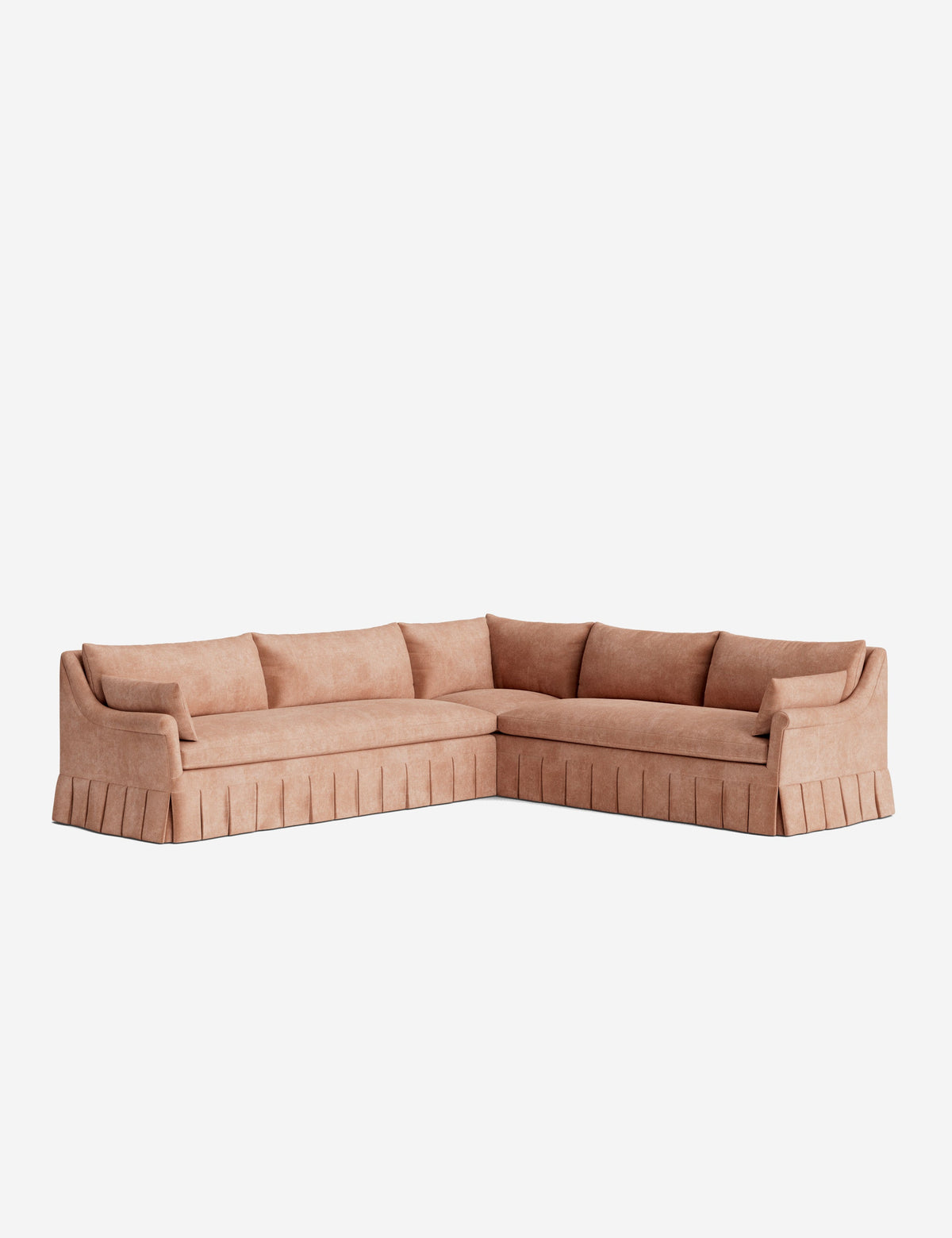 Portola Rolled Arm Pleated Sectional Sofa