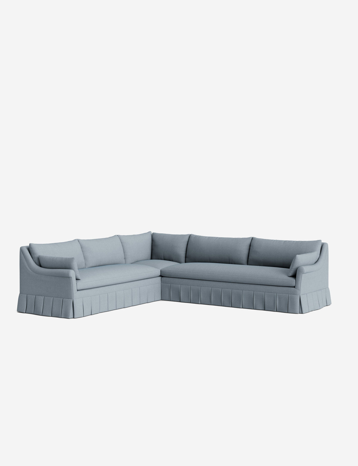 Portola Rolled Arm Pleated Sectional Sofa