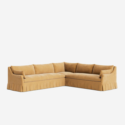 Portola Rolled Arm Pleated Sectional Sofa